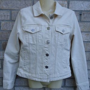 SIZE M. J. CREW Indigo cream jean jacket .